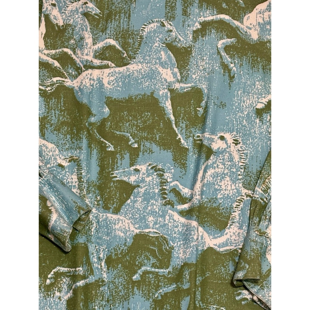 Vintage 60s Lady R. Rough Rider Western Shirt Psychedelic Horse USA AOP Boho - Picture 5 of 8